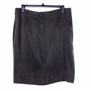 J. Jill Olive Brown 100% Tencel Lyocell Pencil Short Skirt w/Pockets Size 18